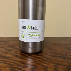 Klein Kanteen Stainless Steel Wide Mouth Bottle, single wall, Silver 40oz